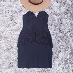 Nasty Gal Little Black Cocktail Dress with Lace